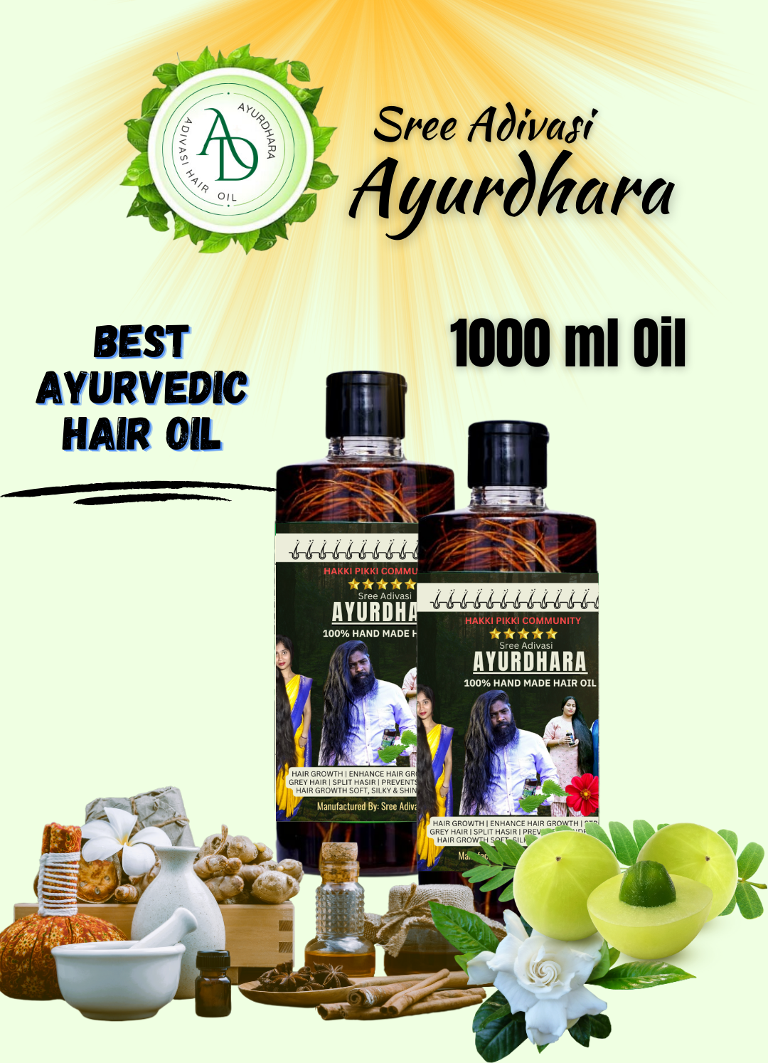 Sree Adivasi Ayurdhara hair oil (All Variants)